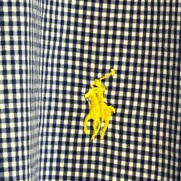 RALPH LAUREN Gingham Button Down Shirt Yellow Pony 4XLT Long Sleeve Classic Fit - Picture 3 of 13